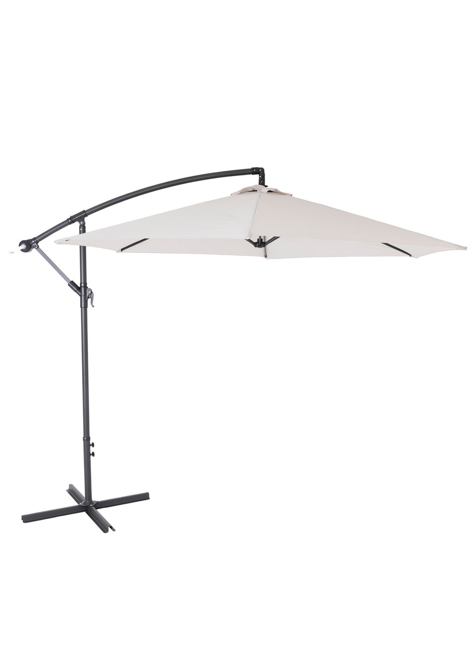 Charles Bentley 3m Hanging Banana Cantilever Garden Umbrella Light Grey