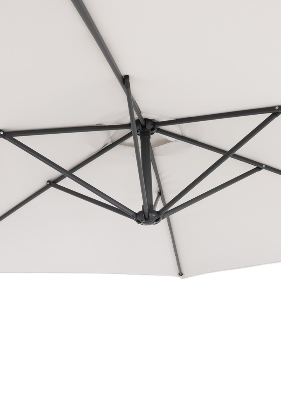 Charles Bentley 3m Hanging Banana Cantilever Garden Umbrella Light Grey