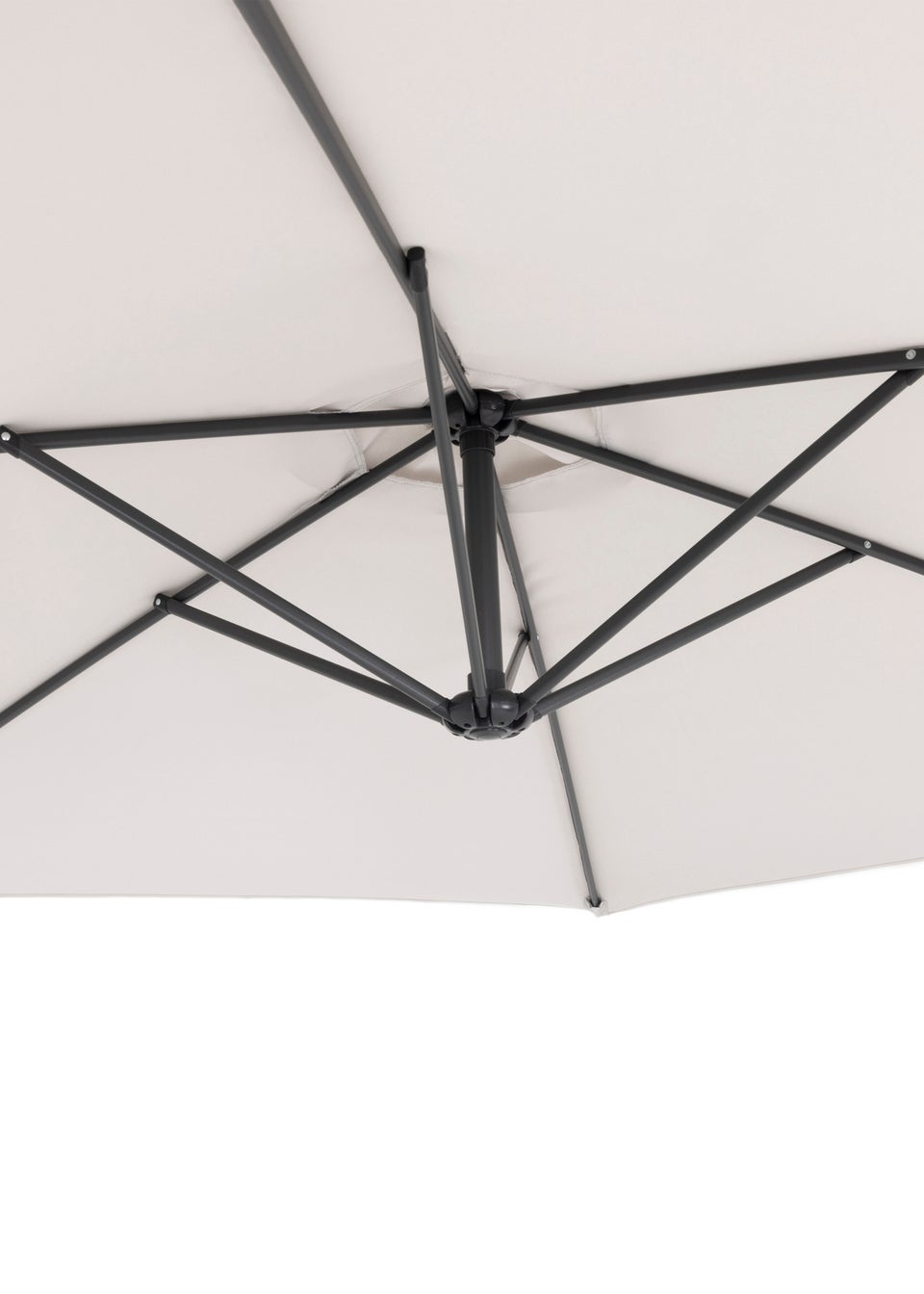 Charles Bentley 3m Hanging Banana Cantilever Garden Umbrella Light Grey