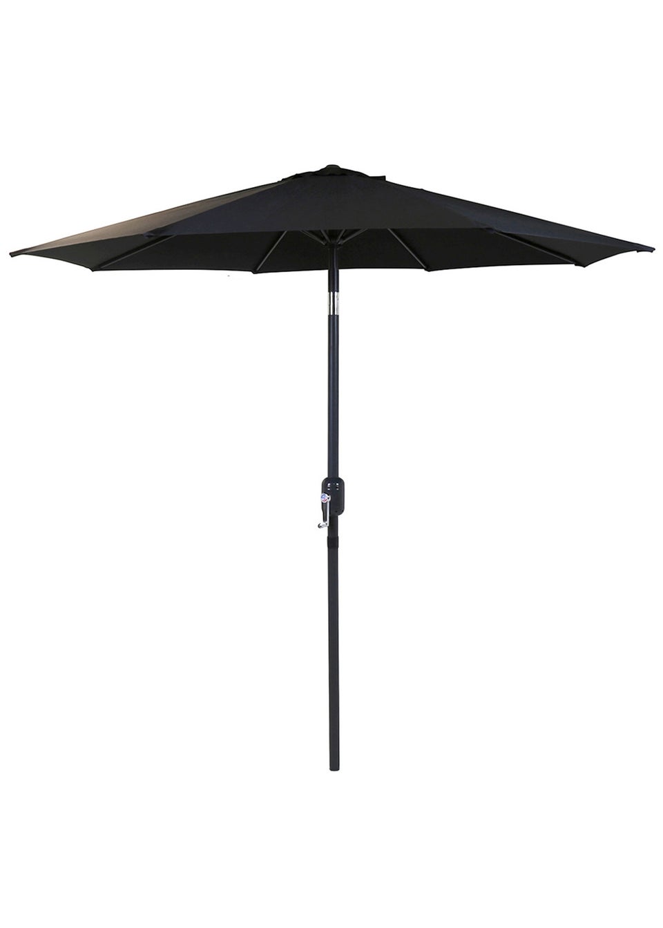 Charles Bentley Garden Patio Market Umbrella Parasol Crank Function Black