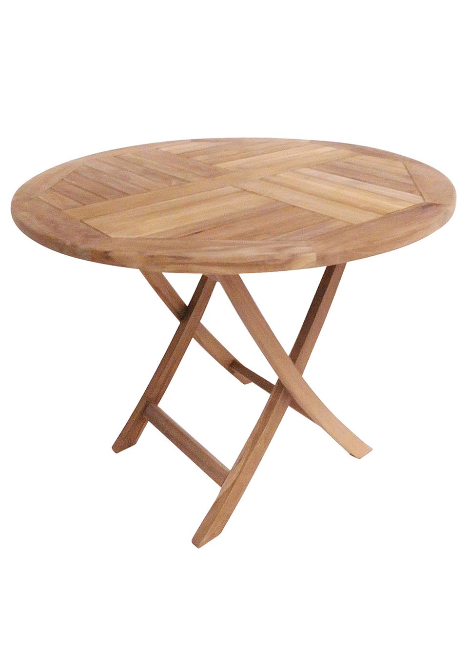 Charles Bentley 2-4 Seater Solid Wooden Teak Round Table Garden Foldable Patio