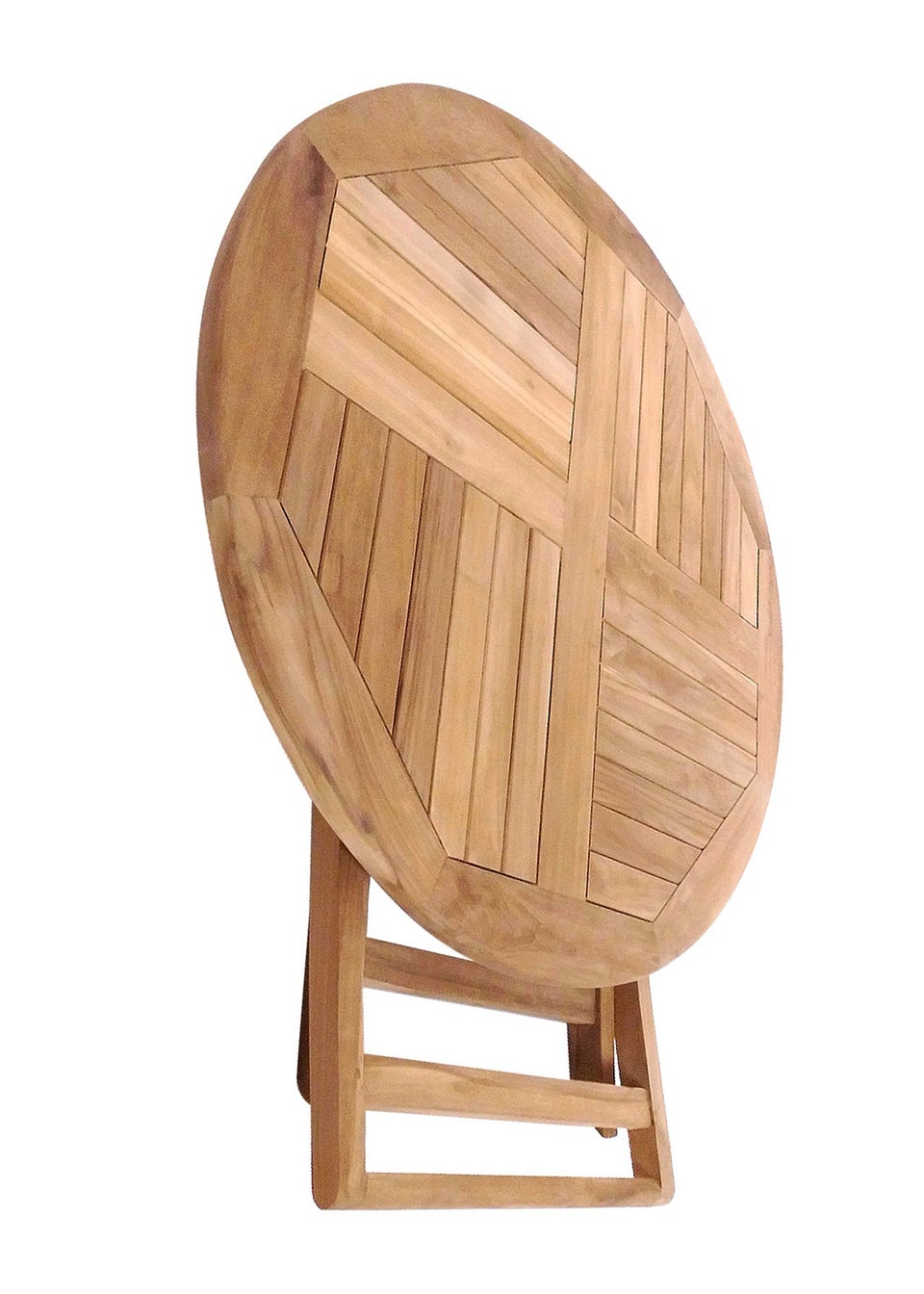 Charles Bentley 2-4 Seater Solid Wooden Teak Round Table Garden Foldable Patio