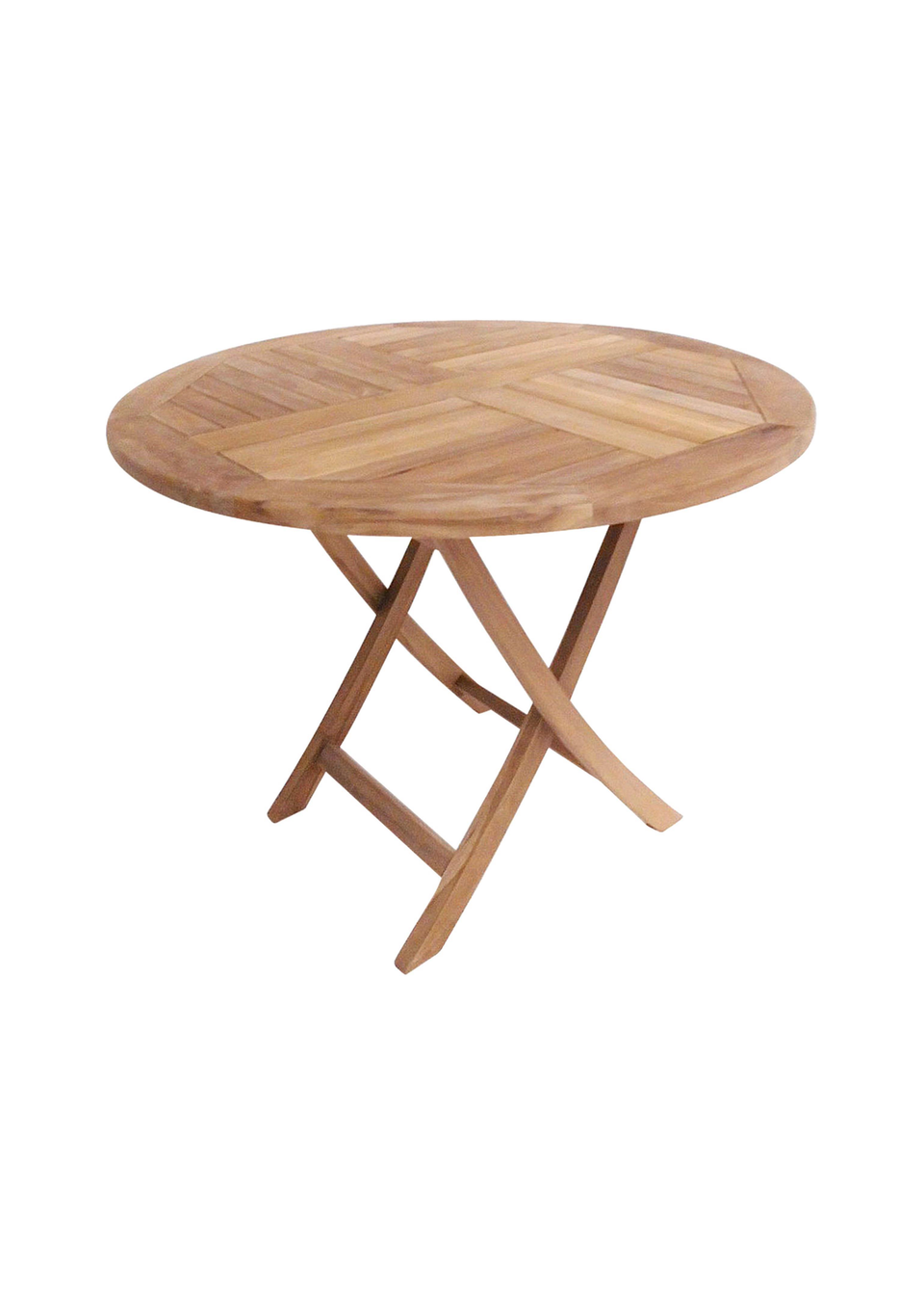 Charles Bentley 2-4 Seater Solid Wooden Teak Round Table Garden Foldable Patio