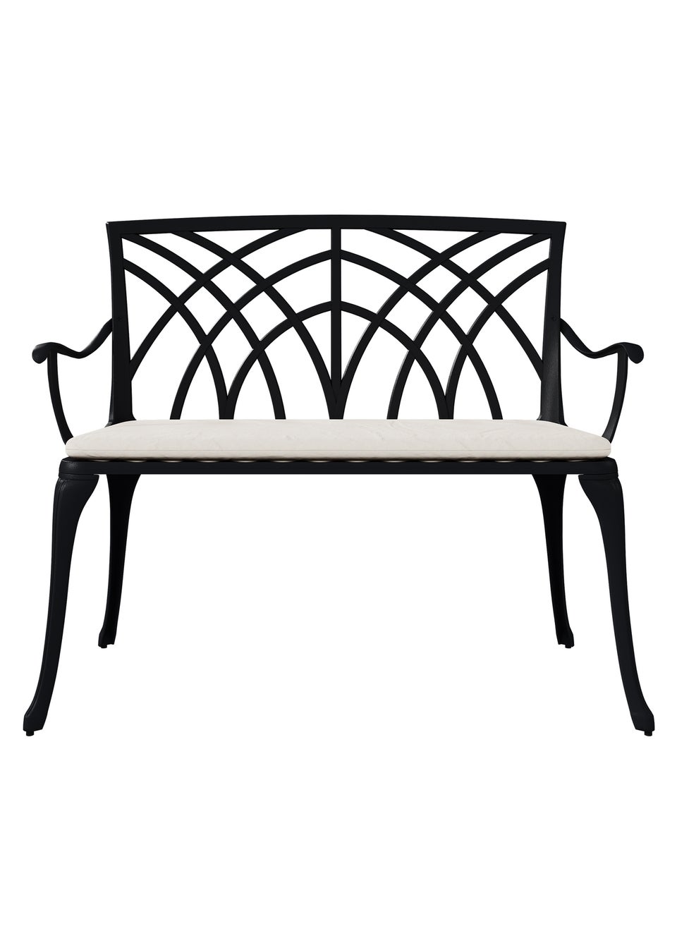 Charles Bentley 2 Seater Metal Cast Aluminium Garden Patio Bench