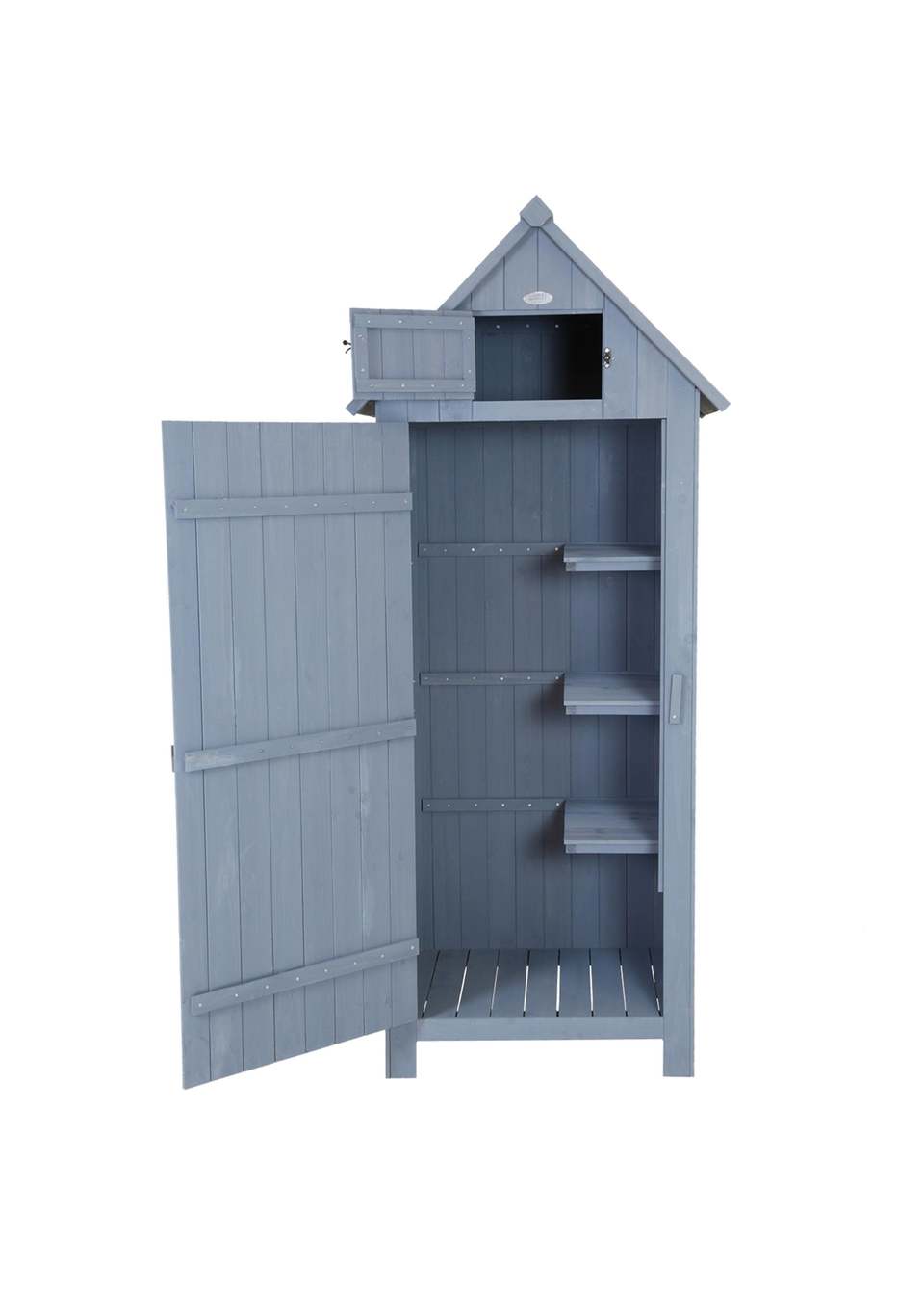 Charles Bentley FSC Slim Tall Garden Storage Shed Grey