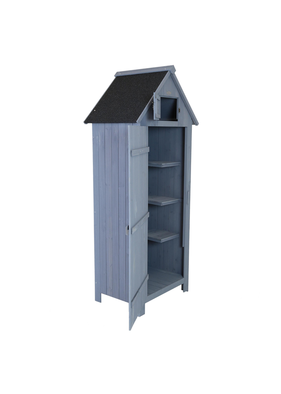Charles Bentley FSC Slim Tall Garden Storage Shed Grey