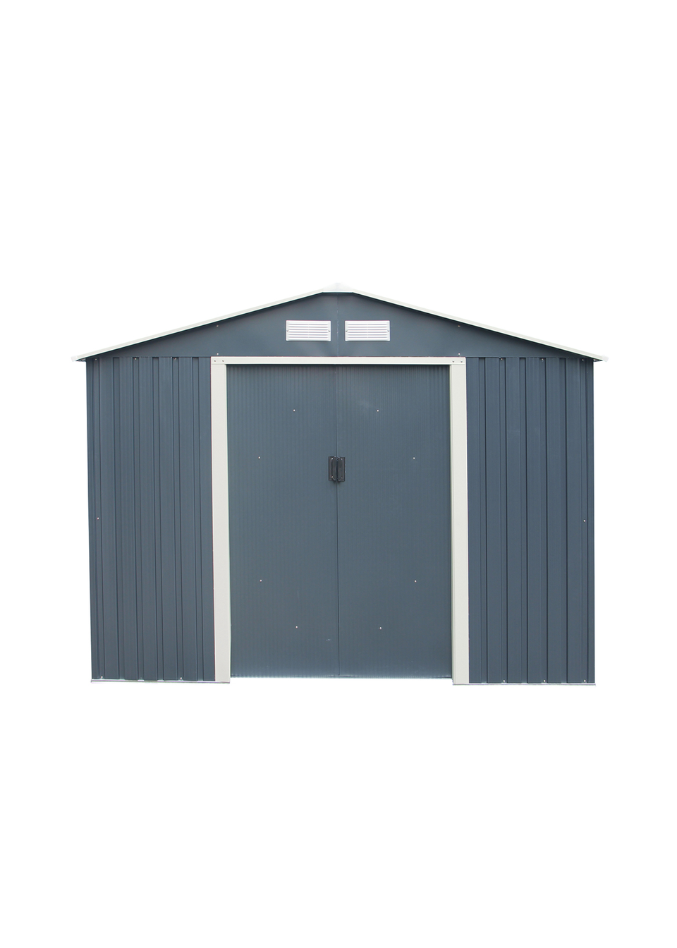 Charles Bentley Grey Metal Garden Storage Shed Zinc Floor Frame (W8ft x D6ft)