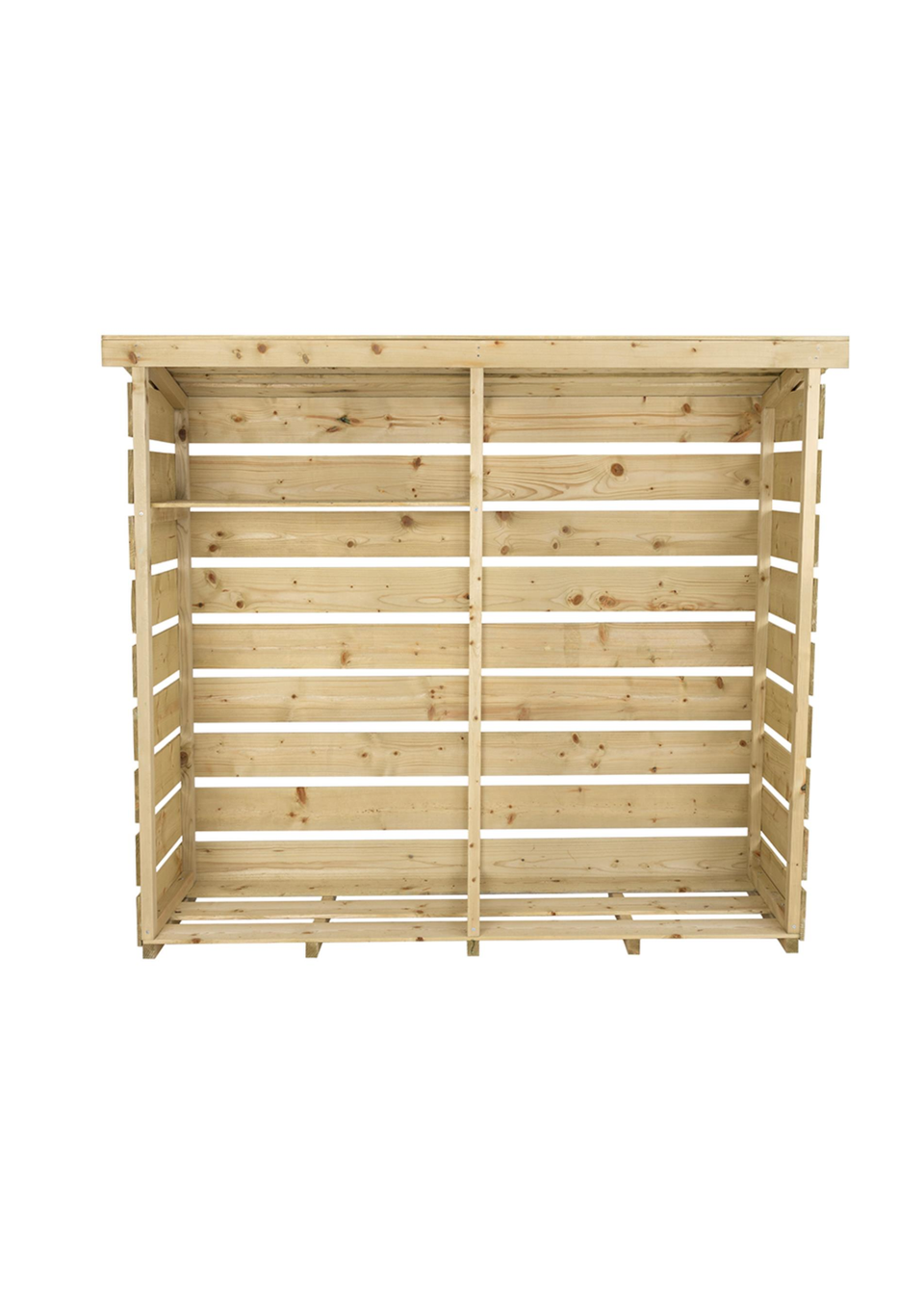 Charles Bentley FSC Nordic Spruce Wood Double Log Store Firewood Storage Heavy