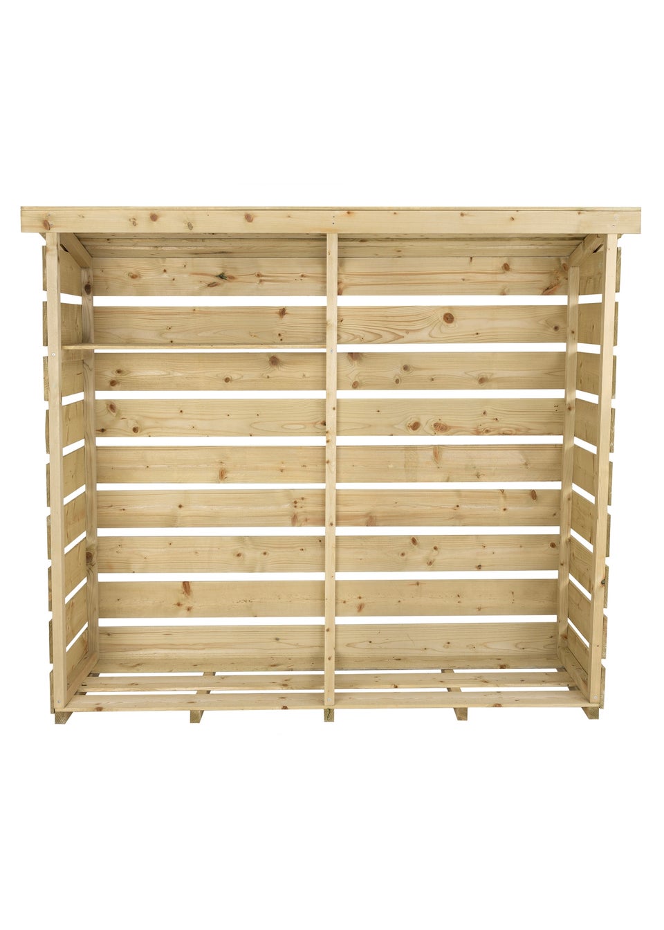 Charles Bentley FSC Nordic Spruce Wood Double Log Store Firewood Storage Heavy
