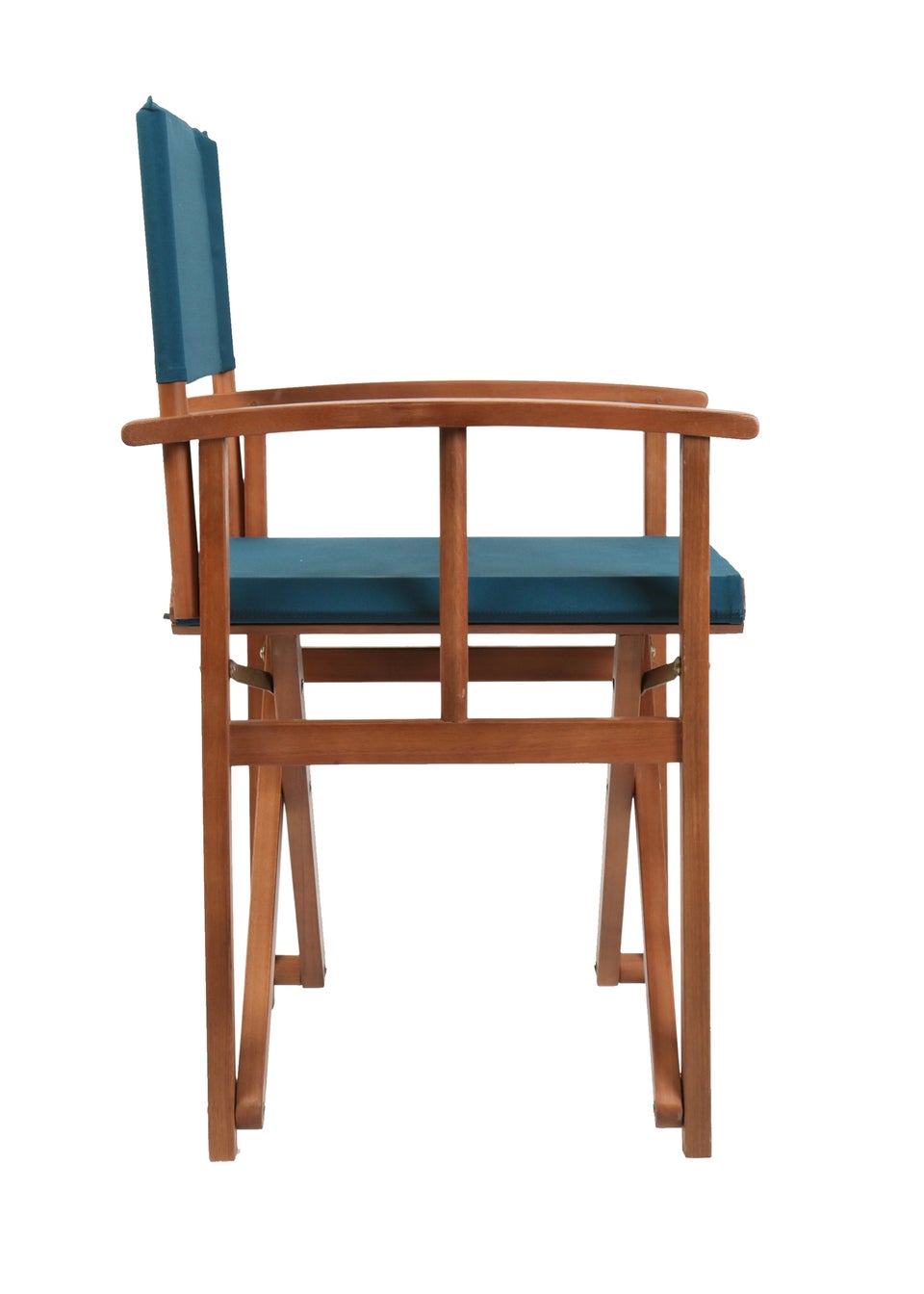 Charles Bentley FSC Wooden Pair of Folding Directors Chairs Teal Pop-Up Garden