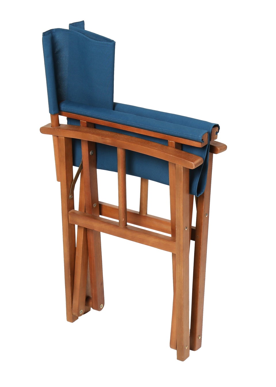 Charles Bentley FSC Wooden Pair of Folding Directors Chairs Teal Pop-Up Garden