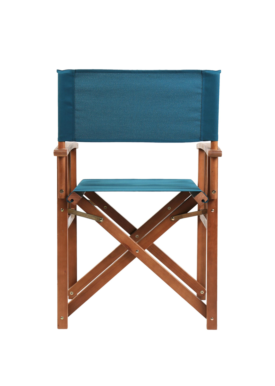 Charles Bentley FSC Wooden Pair of Folding Directors Chairs Teal Pop-Up Garden