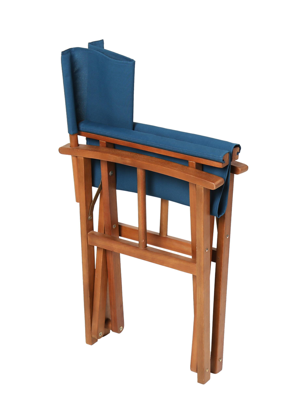 Charles Bentley FSC Wooden Pair of Folding Directors Chairs Teal Pop-Up Garden