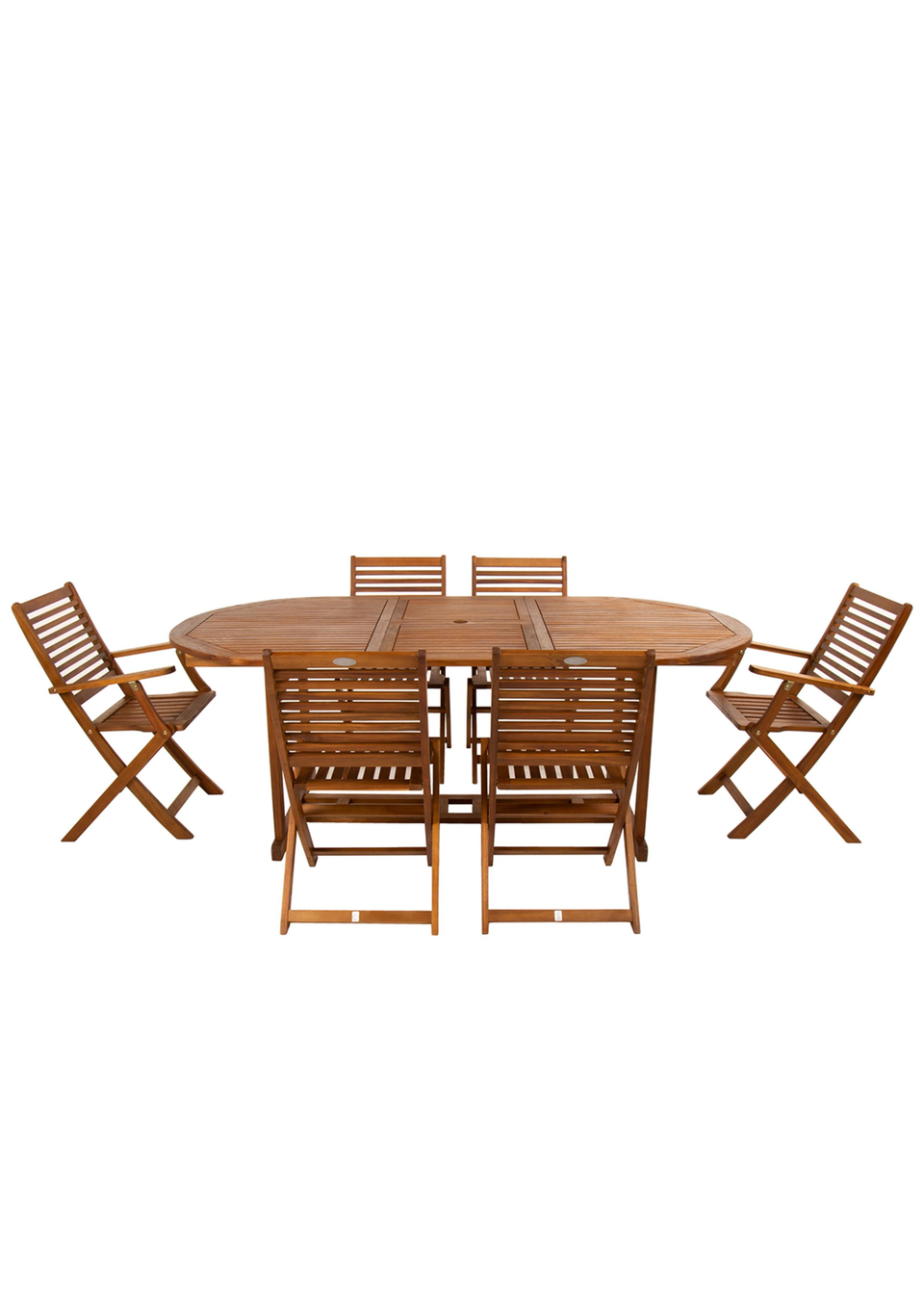 Charles Bentley FSC Acacia Hardwood Furniture Set with Extendable Table (6 Seater)