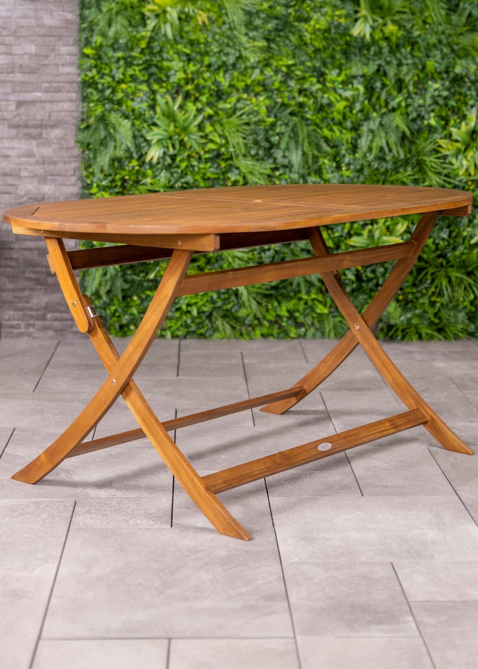 Charles Bentley FSC Acacia Wooden Furniture Patio Oval Table & 6 Chairs (7 Piece)