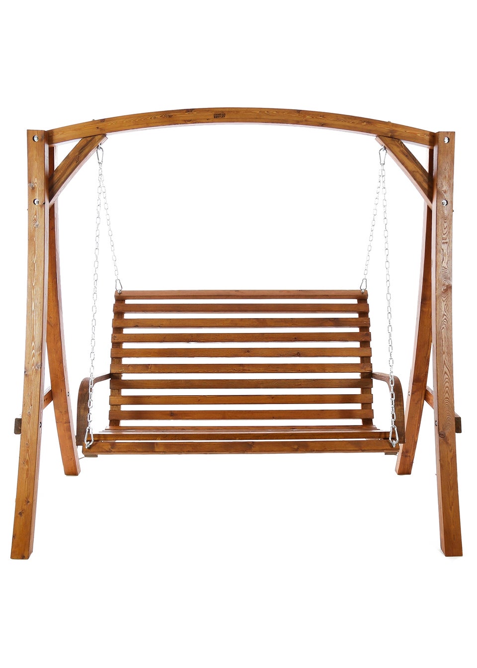 Charles Bentley 2-3 Seater Larch Wooden Garden Outdoor Swing Seat Bench Hammock