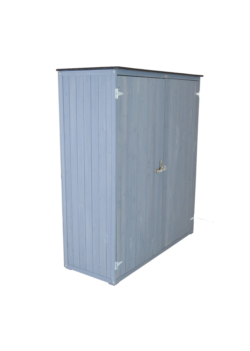 Charles Bentley FSC Garden Chest Storage Shed Grey Wooden (H155cm x L55cm x W138cm)