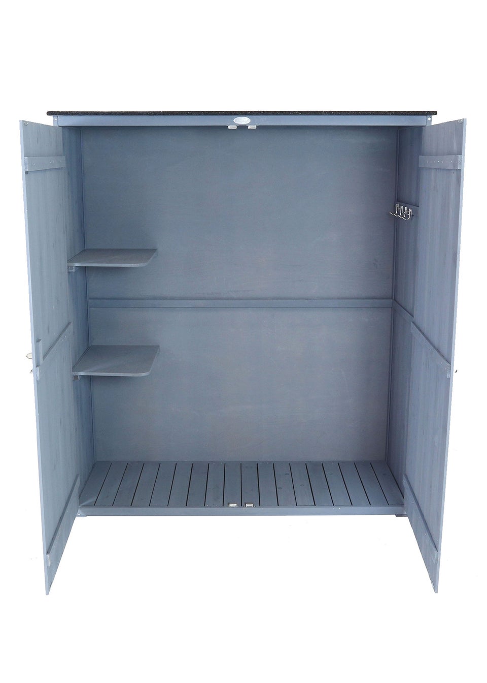 Charles Bentley FSC Garden Chest Storage Shed Grey Wooden (H155cm x L55cm x W138cm)