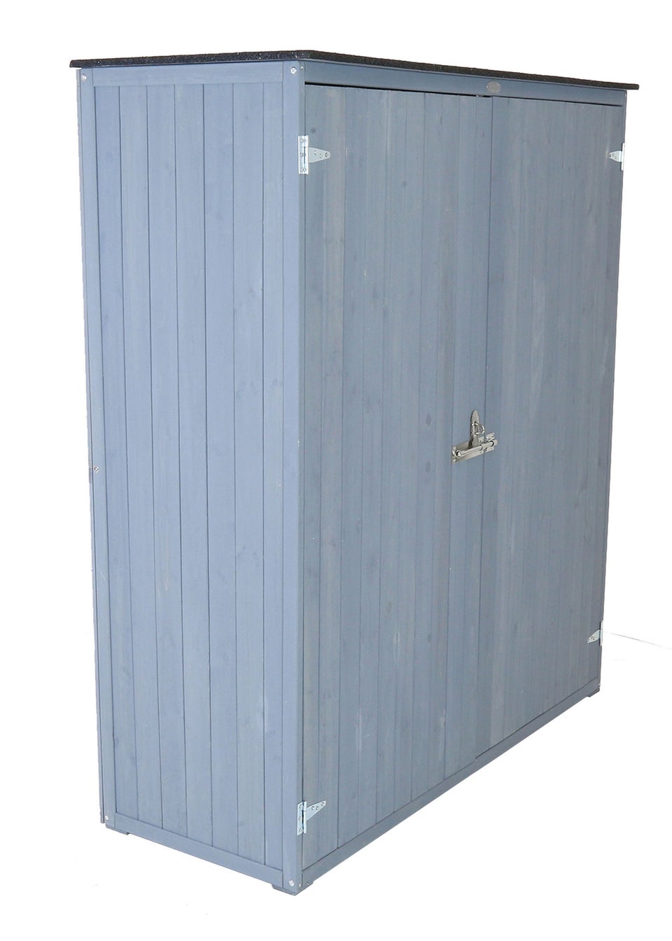 Charles Bentley FSC Garden Chest Storage Shed Grey Wooden (H155cm x L55cm x W138cm)