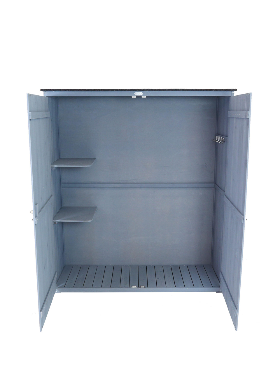 Charles Bentley FSC Garden Chest Storage Shed Grey Wooden (H155cm x L55cm x W138cm)
