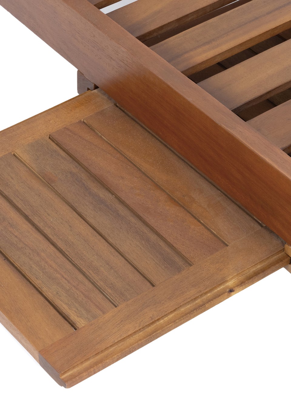 Charles Bentley FSC Acacia Wooden Reclining Sun Lounger With Pull Out Tray