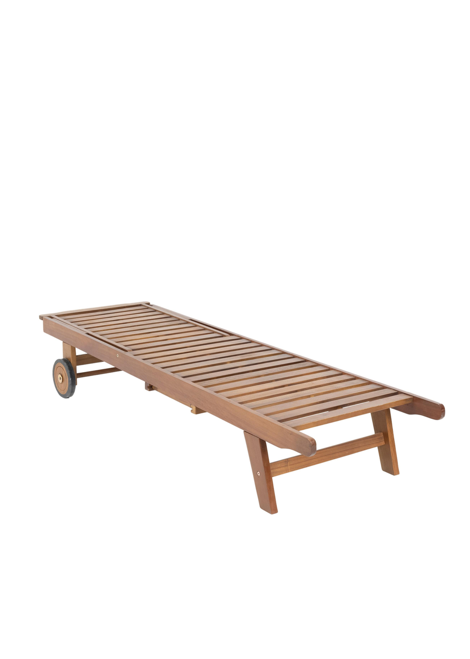 Charles Bentley FSC Acacia Wooden Reclining Sun Lounger With Pull Out Tray