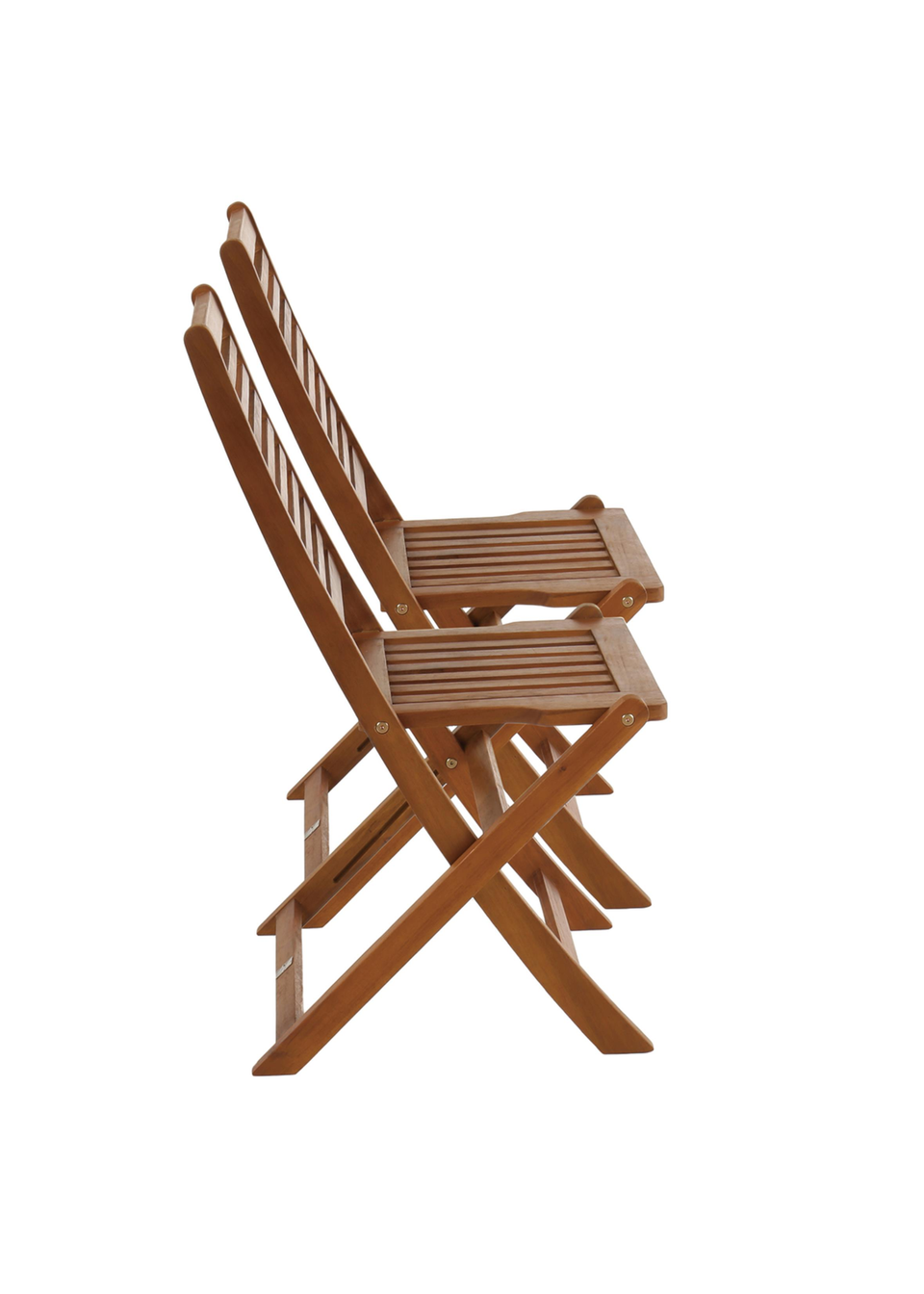 Charles Bentley FSC Acacia Wood Pair of Outdoor Foldable Chairs (H87.5cm x W46cm x D54cm)