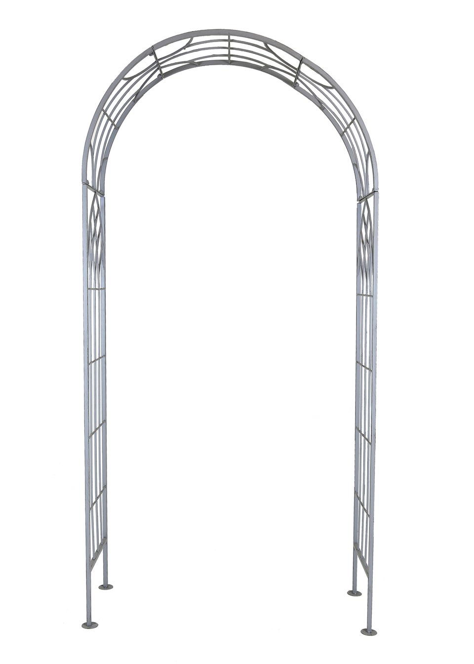 Charles Bentley Decorative Wrought Iron Arch Grey (H211cm x W103cm x D36cm)