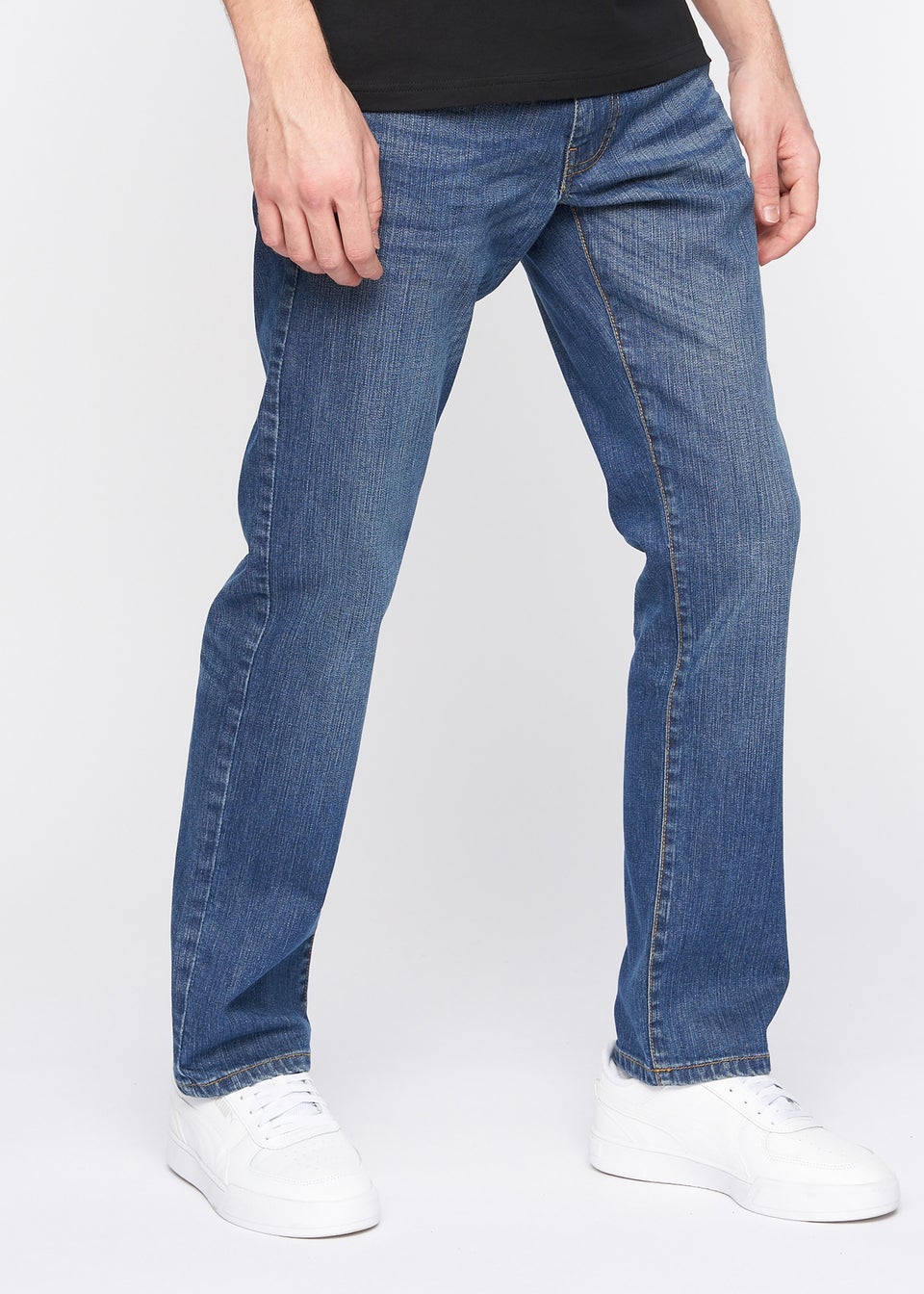 Crosshatch  Stone  Wash  Bandol  Straight  Leg  Jeans