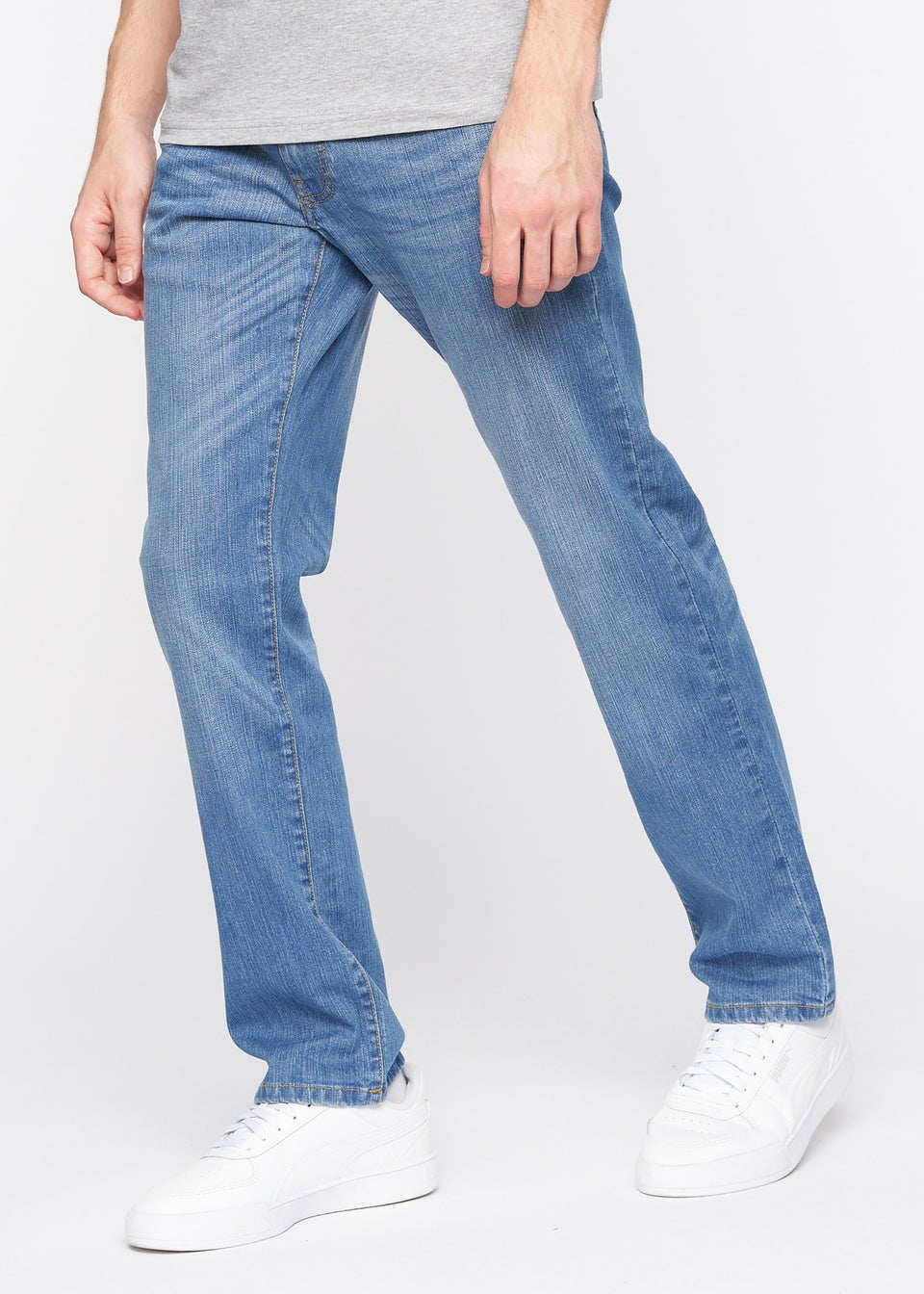 Crosshatch  Light  Wash  Bandol  Straight  Leg  Jeans