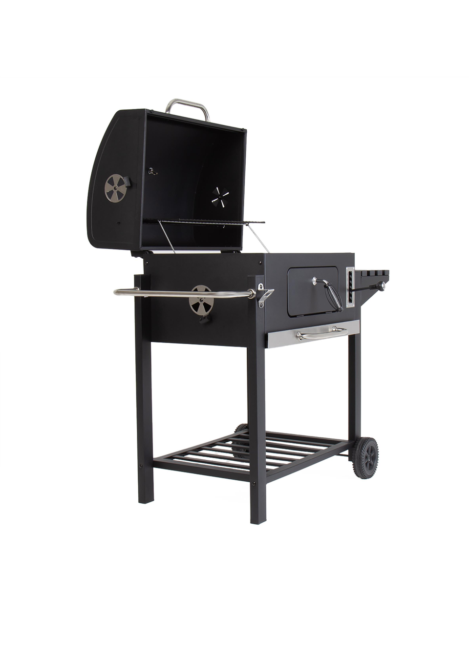Charles Bentley American Large Portable Grill Charcoal BBQ Black (H108cm x L114cm x W63cm)