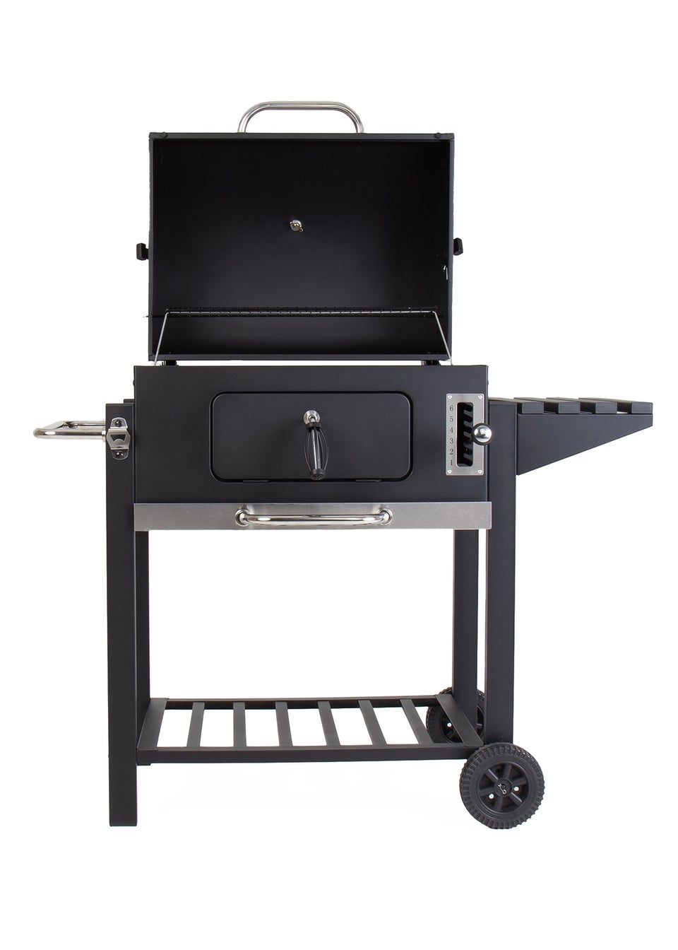 Charles Bentley American Large Portable Grill Charcoal BBQ Black (H108cm x L114cm x W63cm)