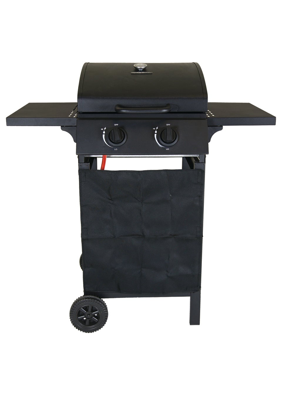 Charles Bentley Deluxe Auto Ignition 2 Burner Gas BBQ Grill Steel Barbecue