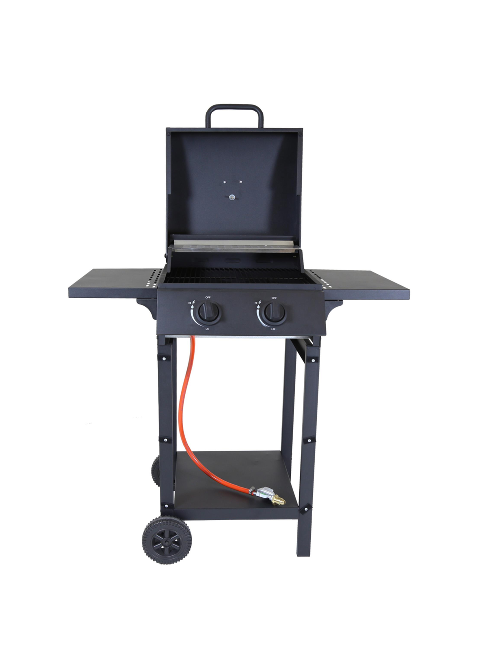 Charles Bentley Deluxe Auto Ignition 2 Burner Gas BBQ Grill Steel Barbecue