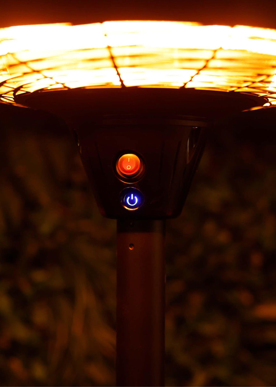 Charles Bentley Electric Floor Standing Patio Heater 2000W Black (H195cm x Dia.45cm)