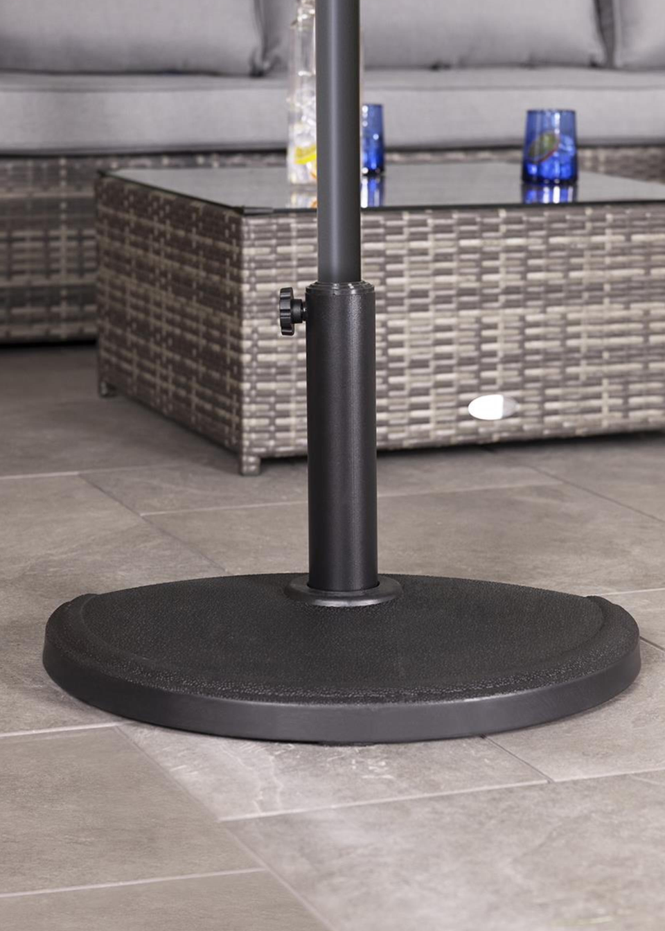 Charles Bentley Concrete Parasol Half Base for Half Canopy Umbrella