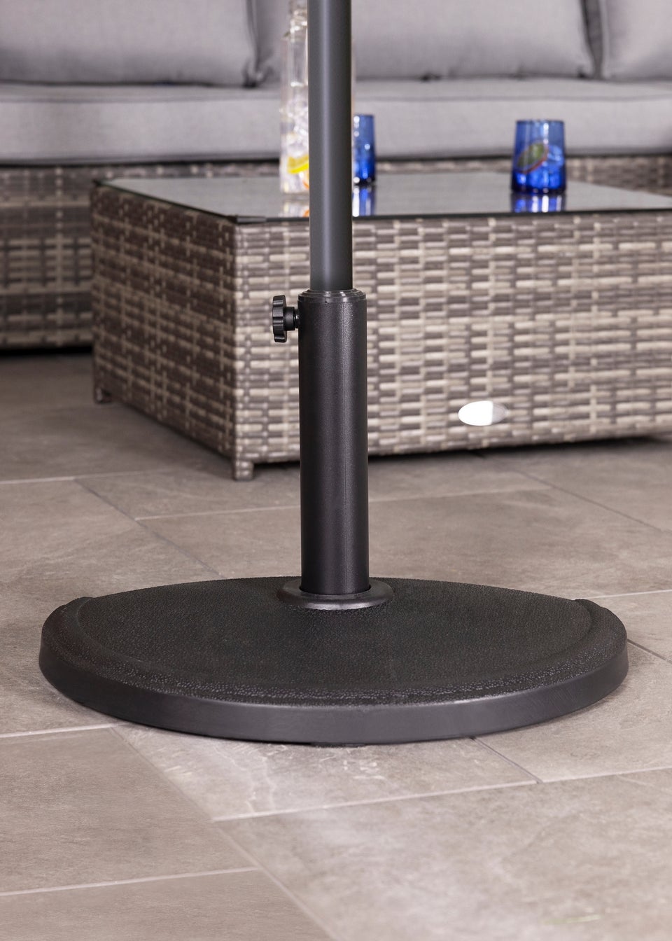 Charles Bentley Concrete Parasol Half Base for Half Canopy Umbrella