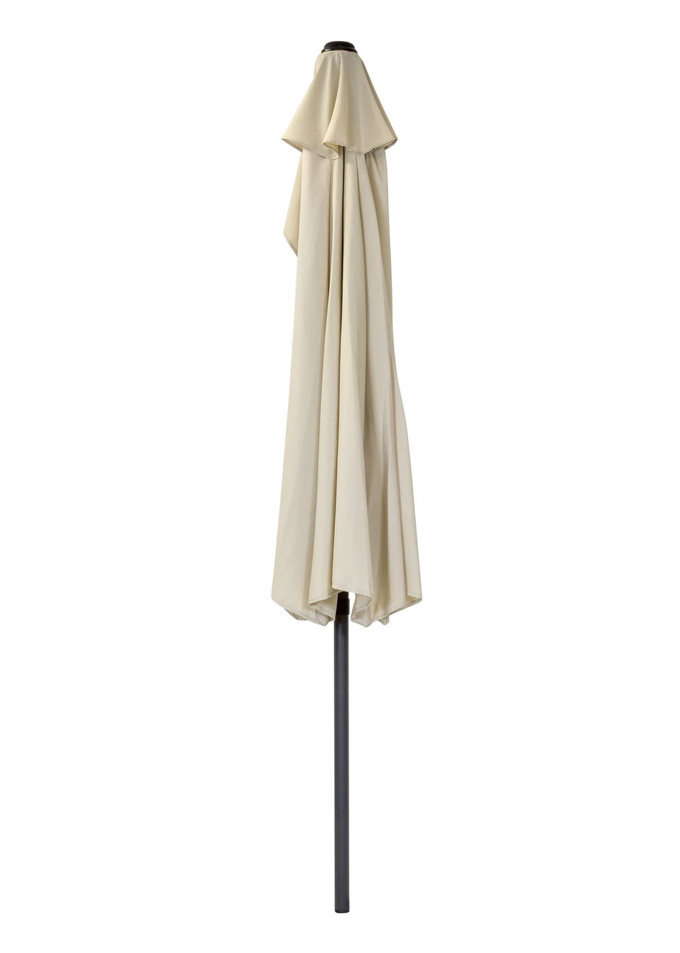 Charles Bentley Beige Metal Garden Balcony Half Umbrella With Crank Turn (H235cm x L135cm x W270cm)