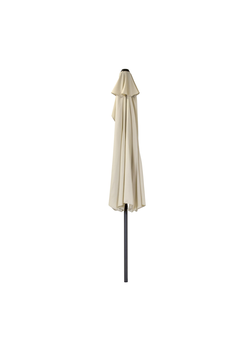Charles Bentley Beige Metal Garden Balcony Half Umbrella With Crank Turn (H235cm x L135cm x W270cm)