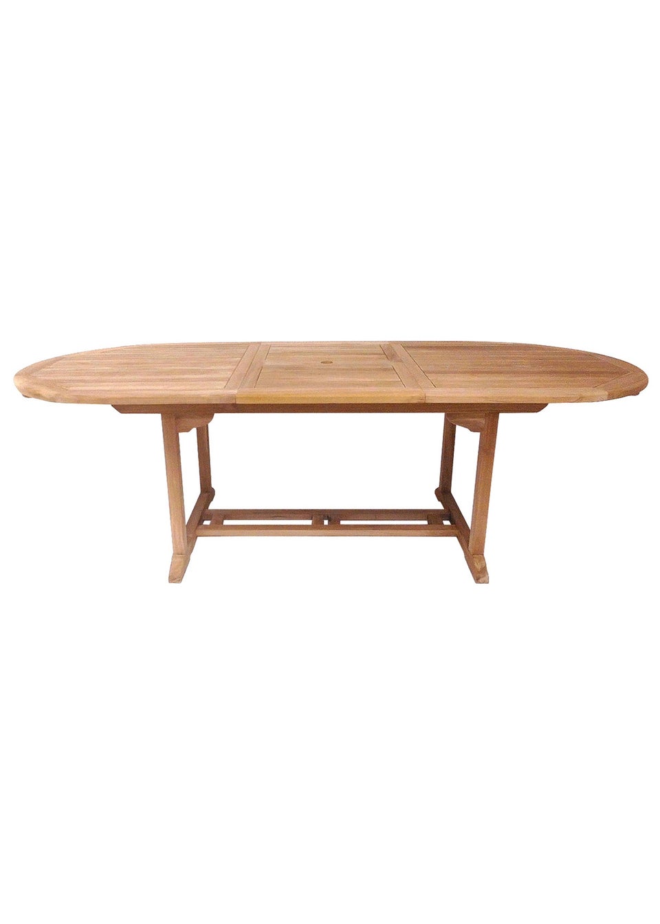 Charles Bentley Solid Wooden Teak Garden Patio Oval 6-8 Seater Extendable Table