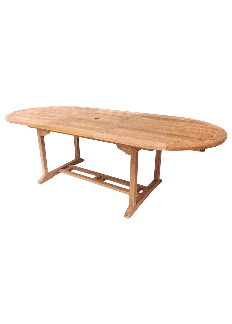 Charles Bentley Solid Wooden Teak Garden Patio Oval 6-8 Seater Extendable Table