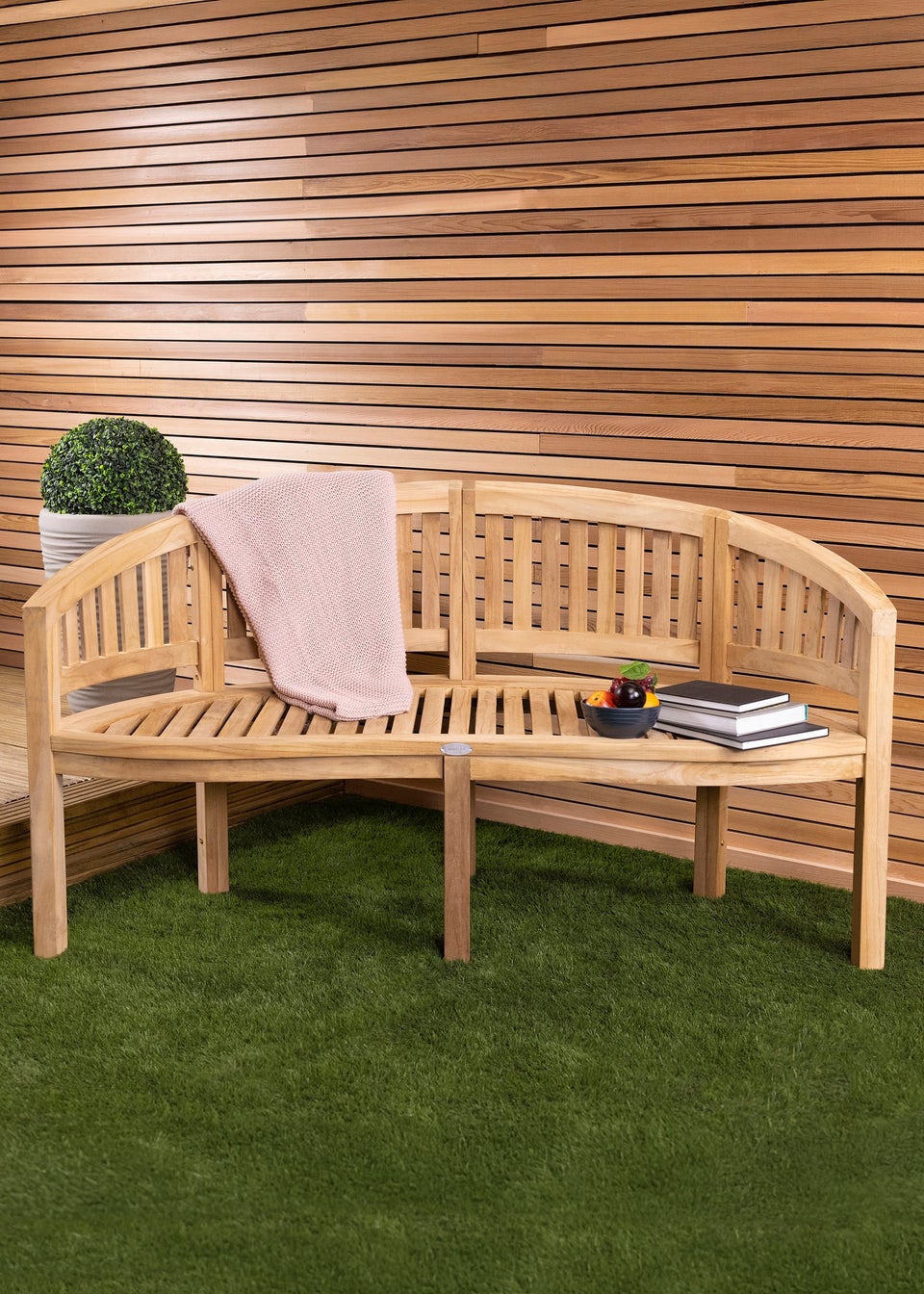 Charles Bentley Solid Wooden Teak Garden Outdoor San Diego 3 Seater Bench