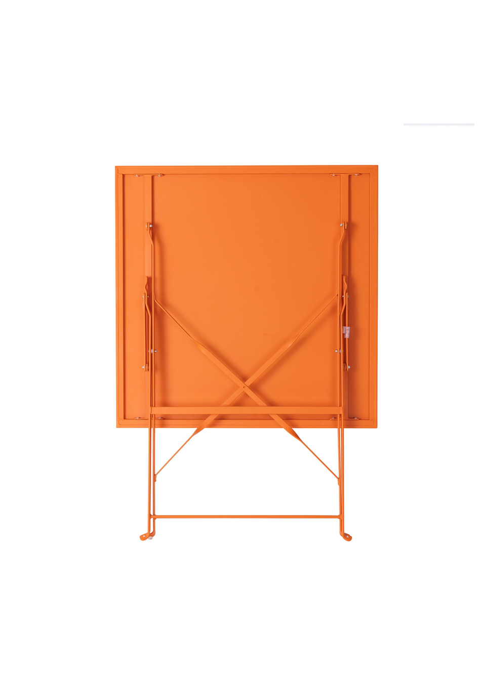 Charles Bentley Square Folding Metal Bistro Set Orange Patio Garden Outdoor (2 Seater)