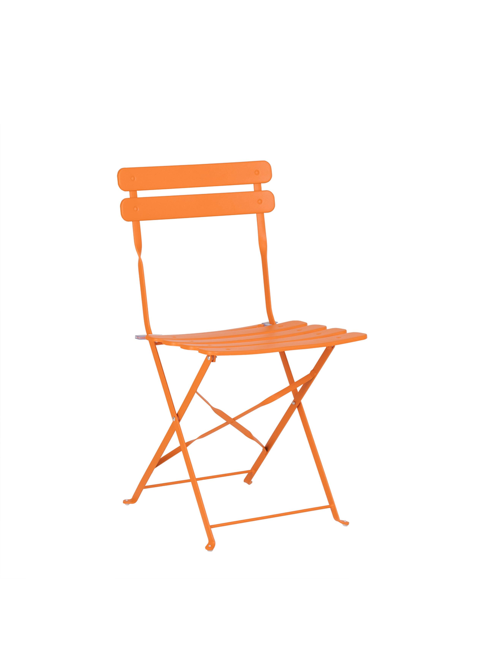 Charles Bentley Square Folding Metal Bistro Set Orange Patio Garden Outdoor (2 Seater)