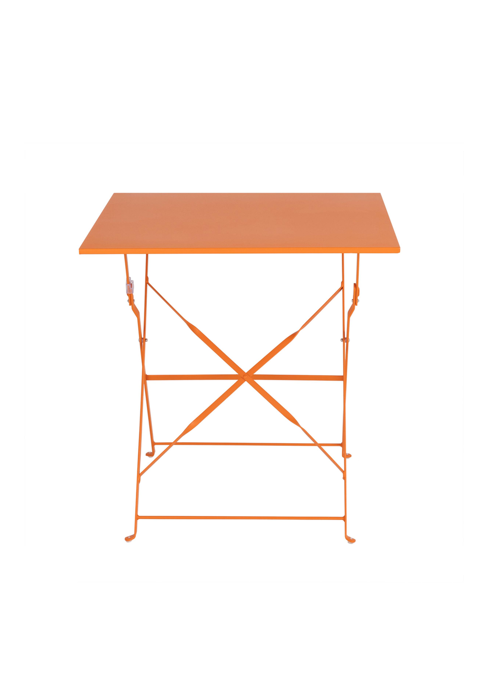 Charles Bentley Square Folding Metal Bistro Set Orange Patio Garden Outdoor (2 Seater)