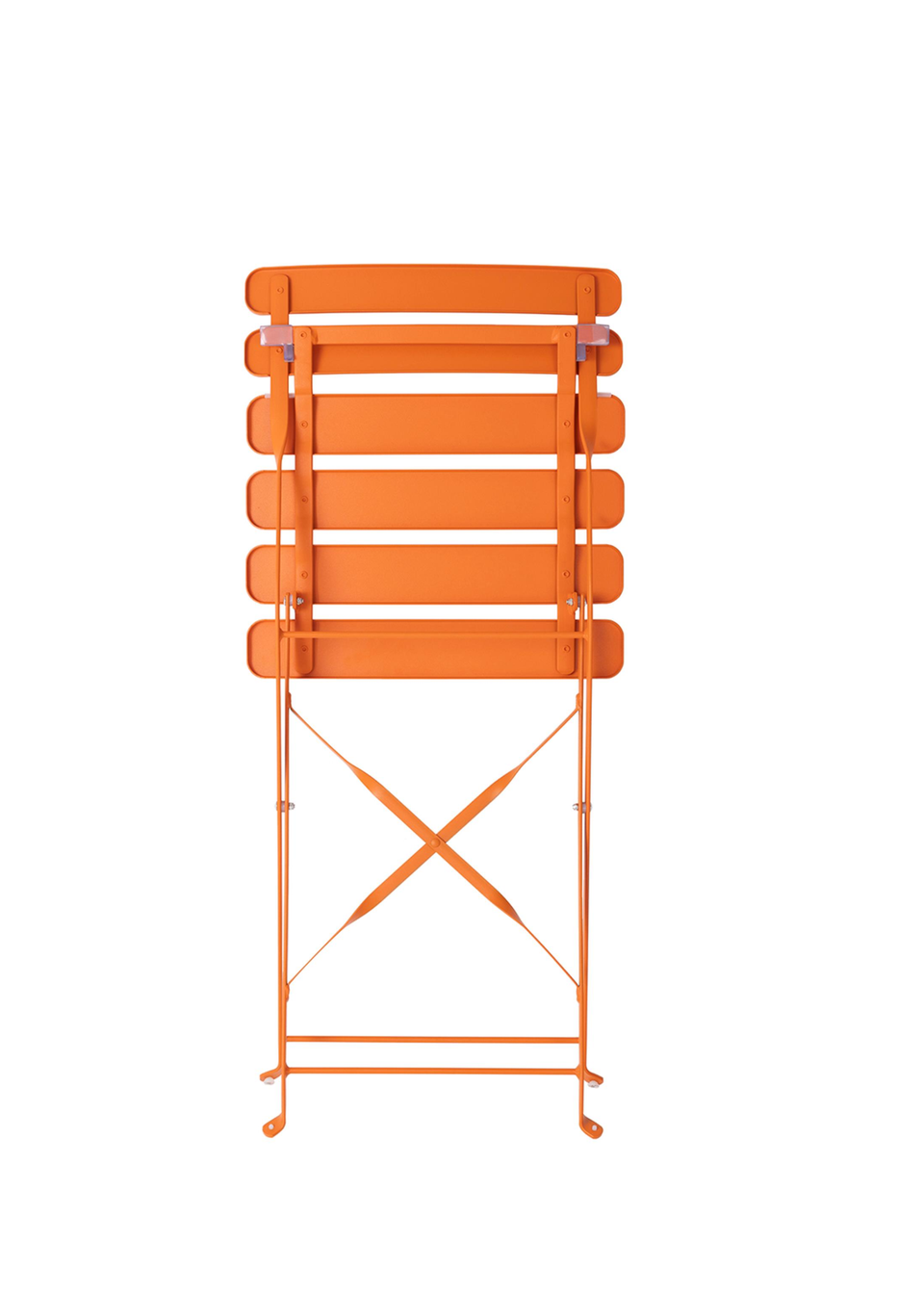 Charles Bentley Square Folding Metal Bistro Set Orange Patio Garden Outdoor (2 Seater)