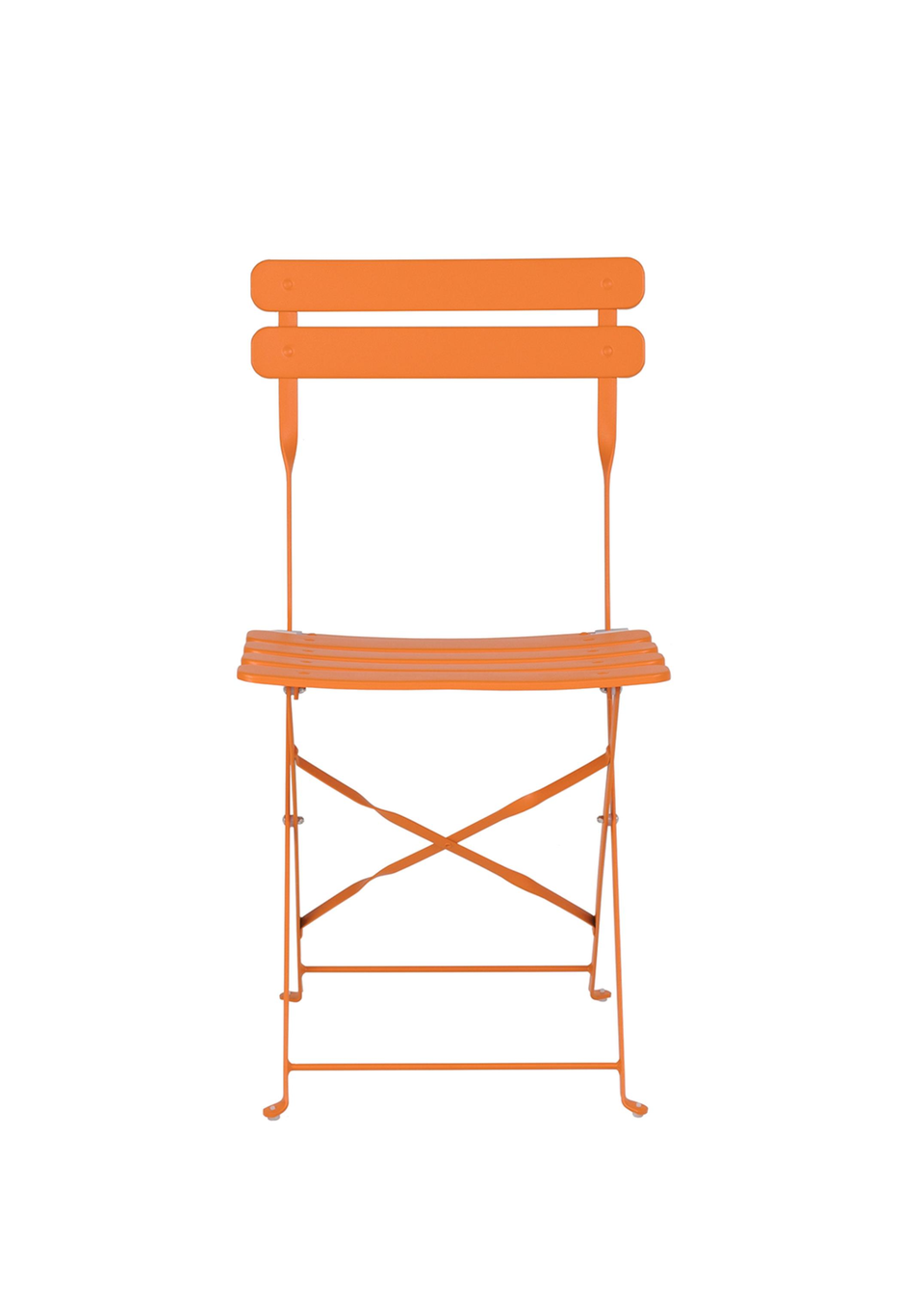 Charles Bentley Square Folding Metal Bistro Set Orange Patio Garden Outdoor (2 Seater)