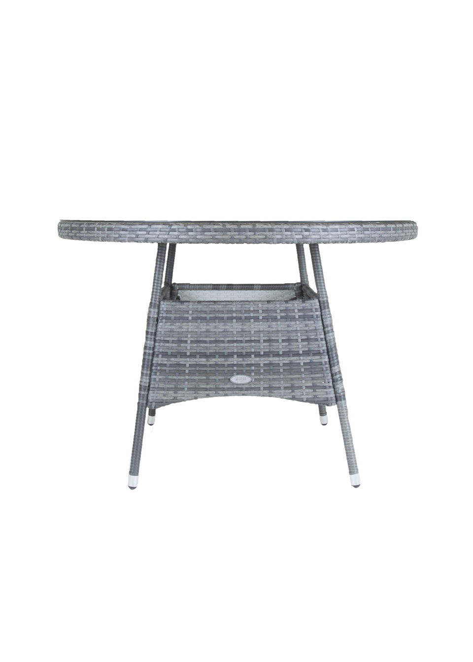 Charles Bentley Rattan Dining Table Grey (H74cm x W130cm)