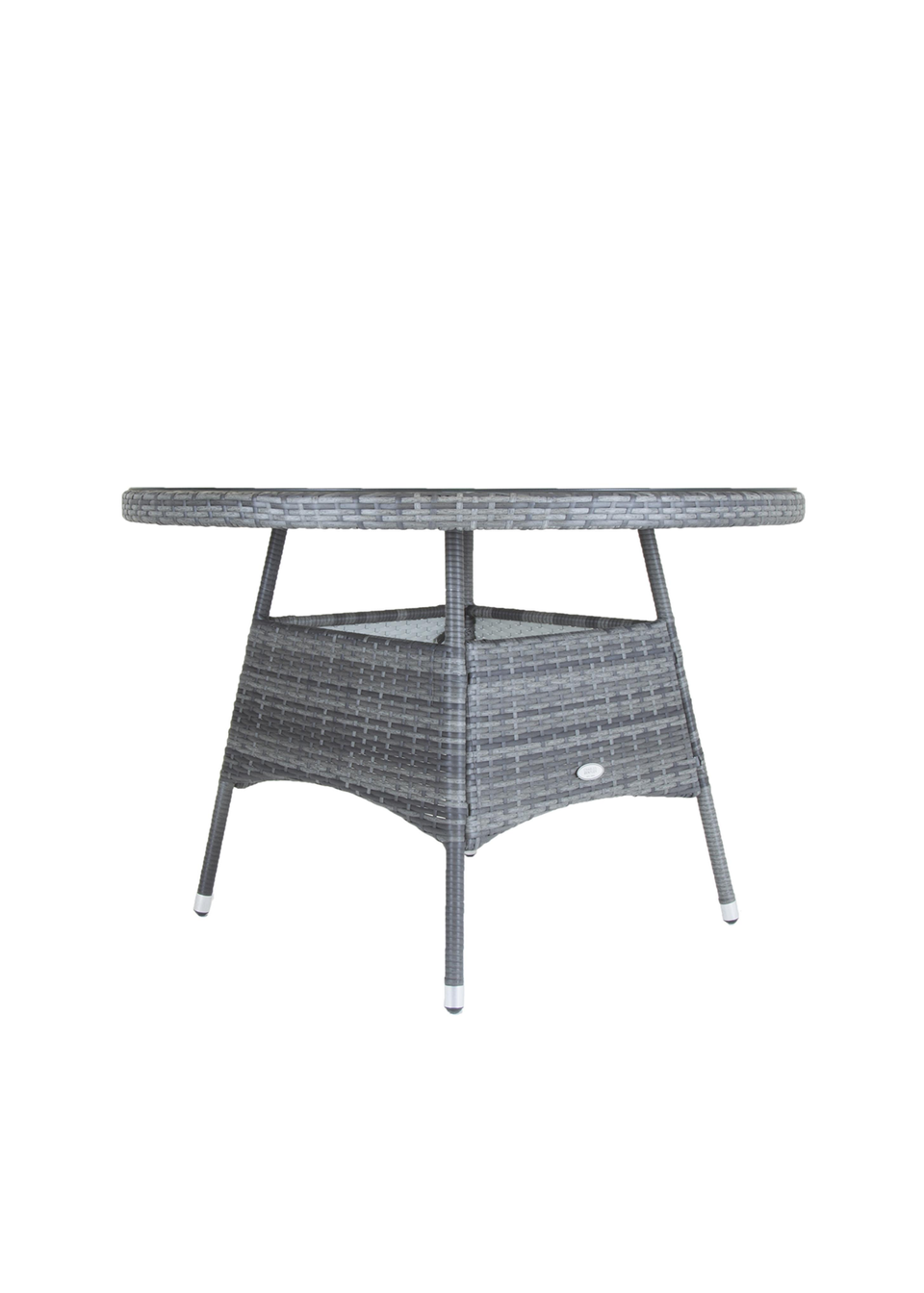 Charles Bentley Rattan Dining Table Grey (H74cm x W130cm)