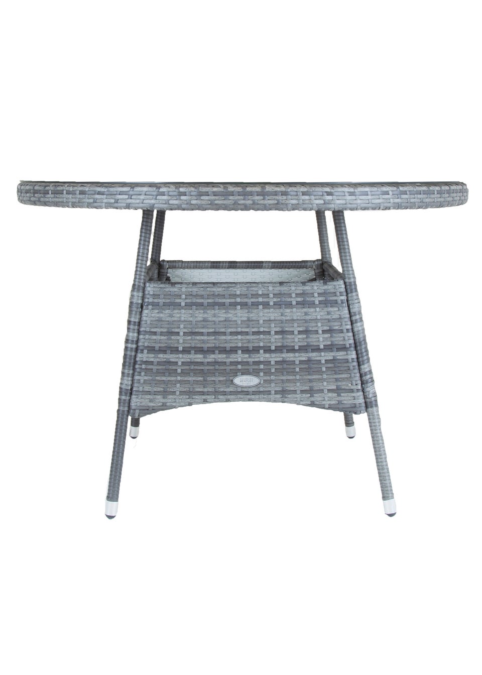 Charles Bentley Rattan Dining Table Grey (H74cm x W130cm)